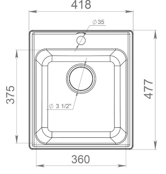 GranFest QUARZ GF-Z17, мойка, гранит, серый