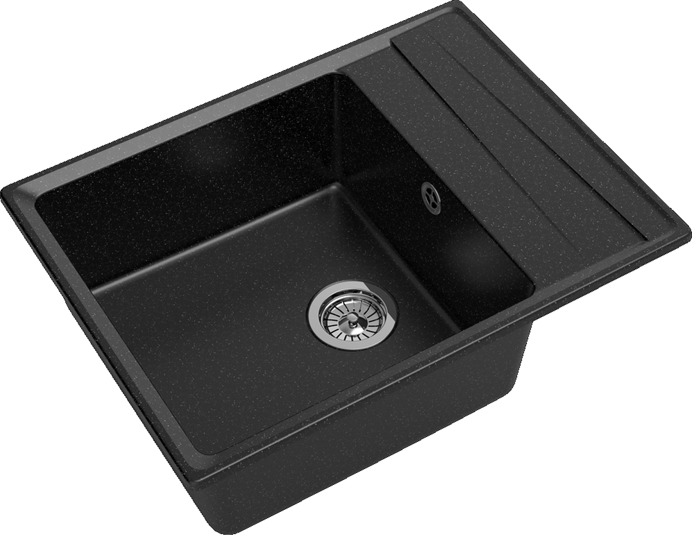 GranFest LEVEL GF-LV-660L, мойка, мрамор, черный