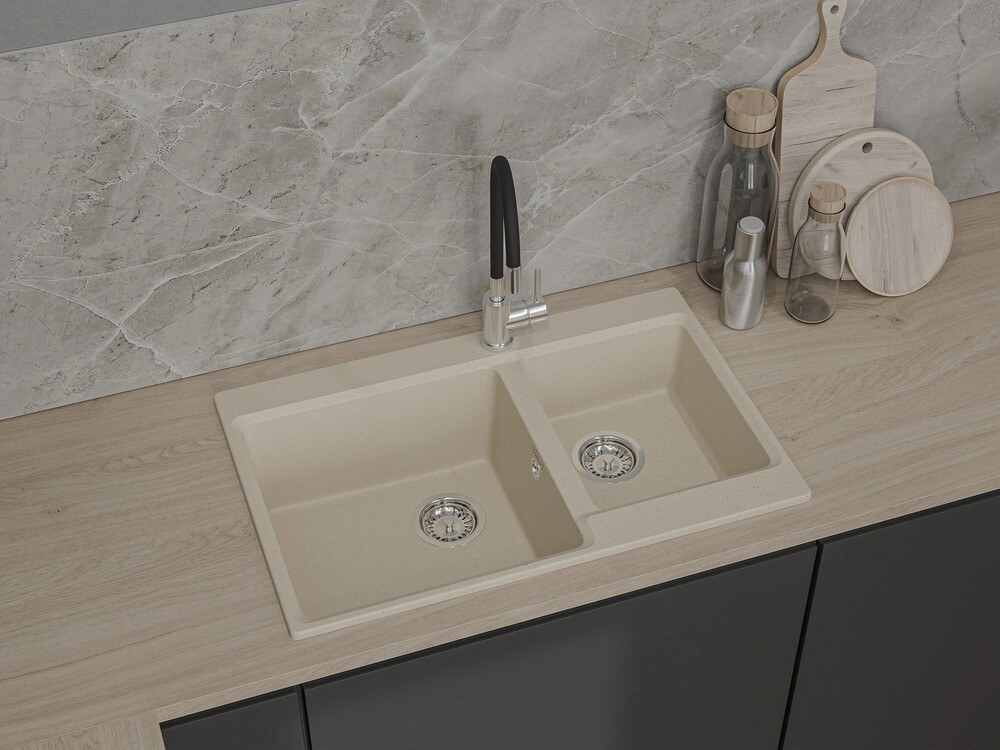 GranFest LEVEL GF-LV-780K, мойка, мрамор, кашемир