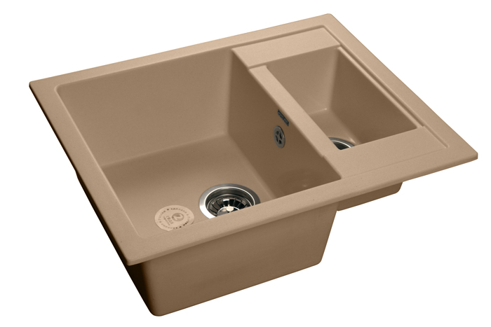 GranFest QUADRO GF-Q-610 K, мойка, мрамор, топаз