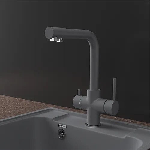 GranFest GF-Z-5423, смеситель, гранит, темно-серый