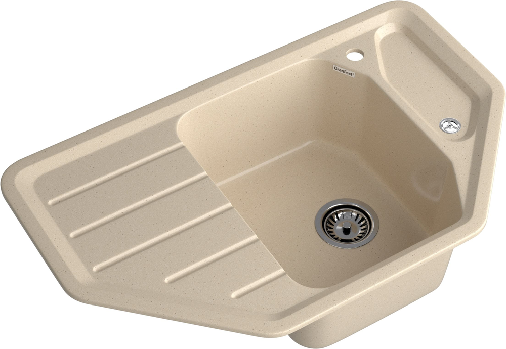 GranFest CORNER GF-C-800 E, мойка, мрамор, кашемир