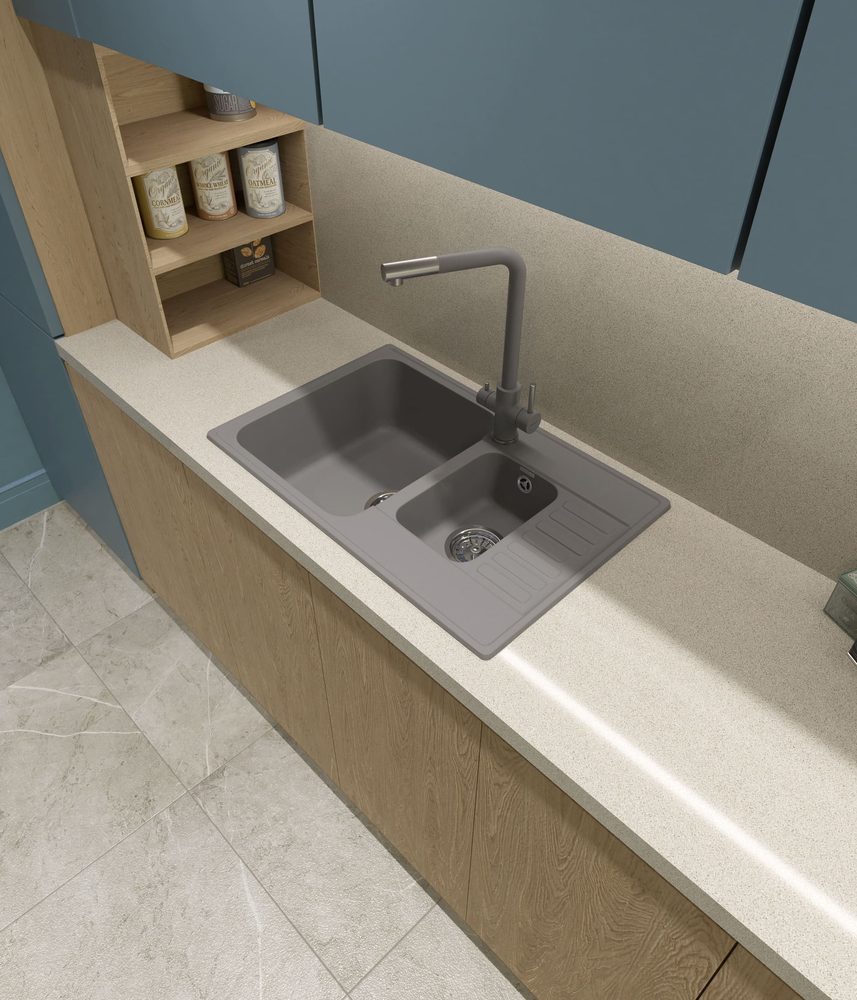 GranFest QUARZ GF-Z21K, мойка, гранит, темно-серый