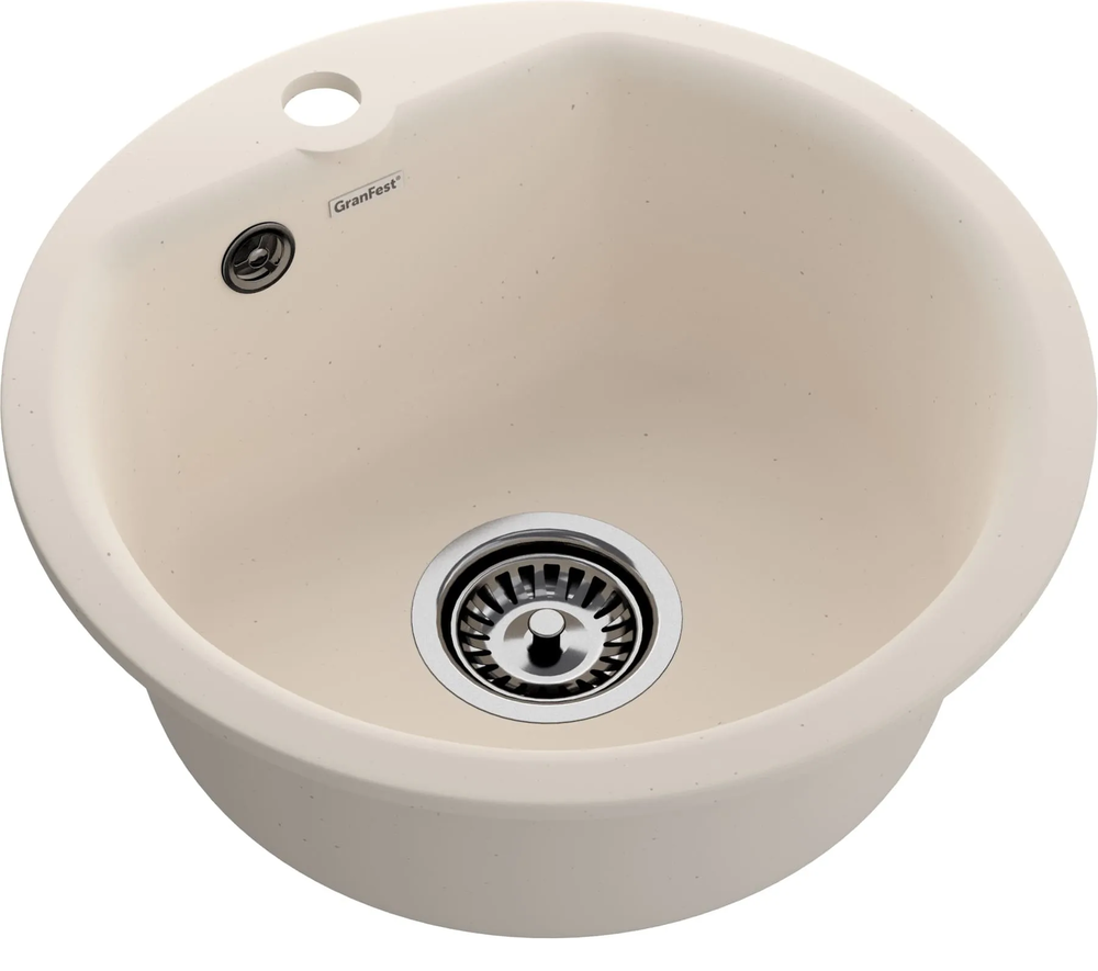 GranFest GF-SMART 435, мойка, мрамор, белый
