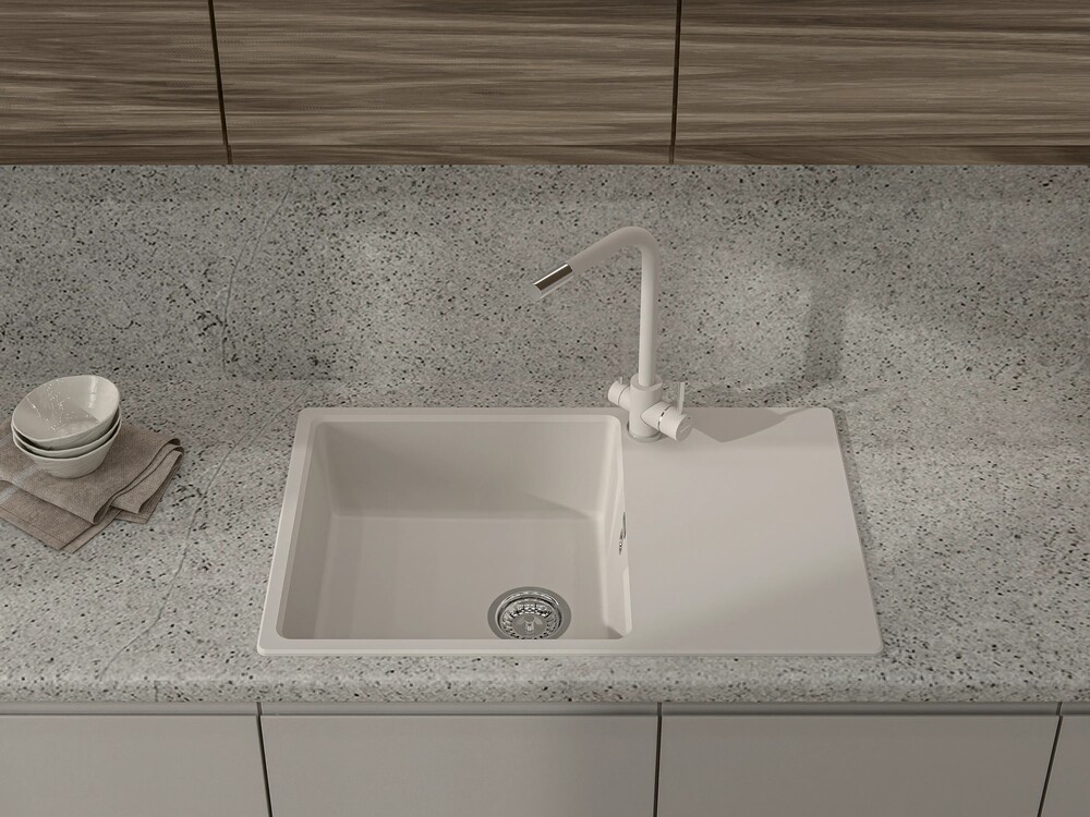 GranFest URBAN 678L, мойка, гранит, белый