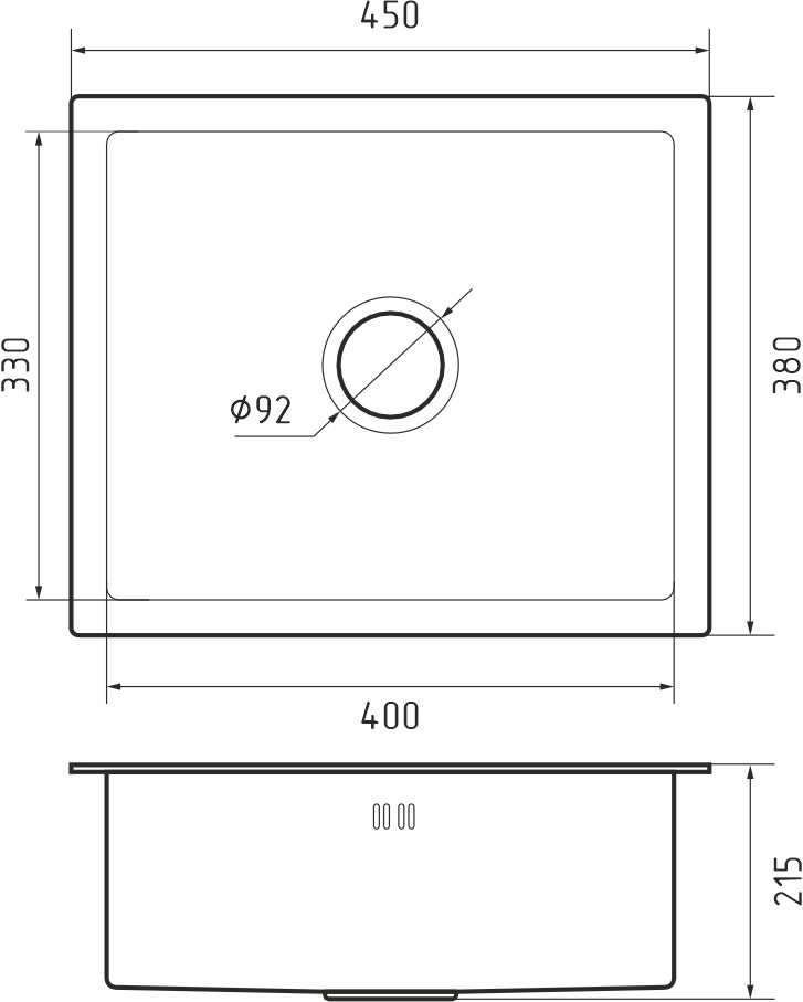 GranFest 4538 PVD, мойка, нержавеющая сталь, графит