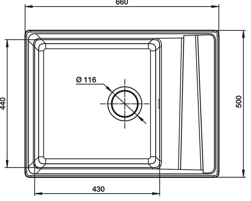 GranFest LEVEL GF-LV-660L, мойка, мрамор, топаз