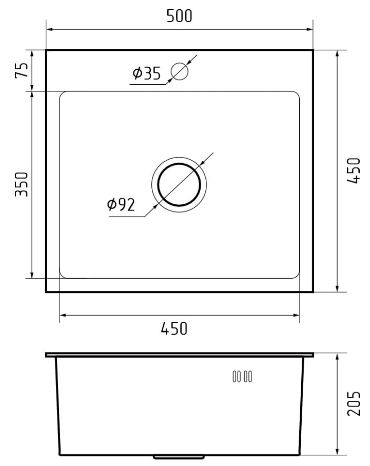 GranFest 5045 PVD, мойка, нержавеющая сталь, графит