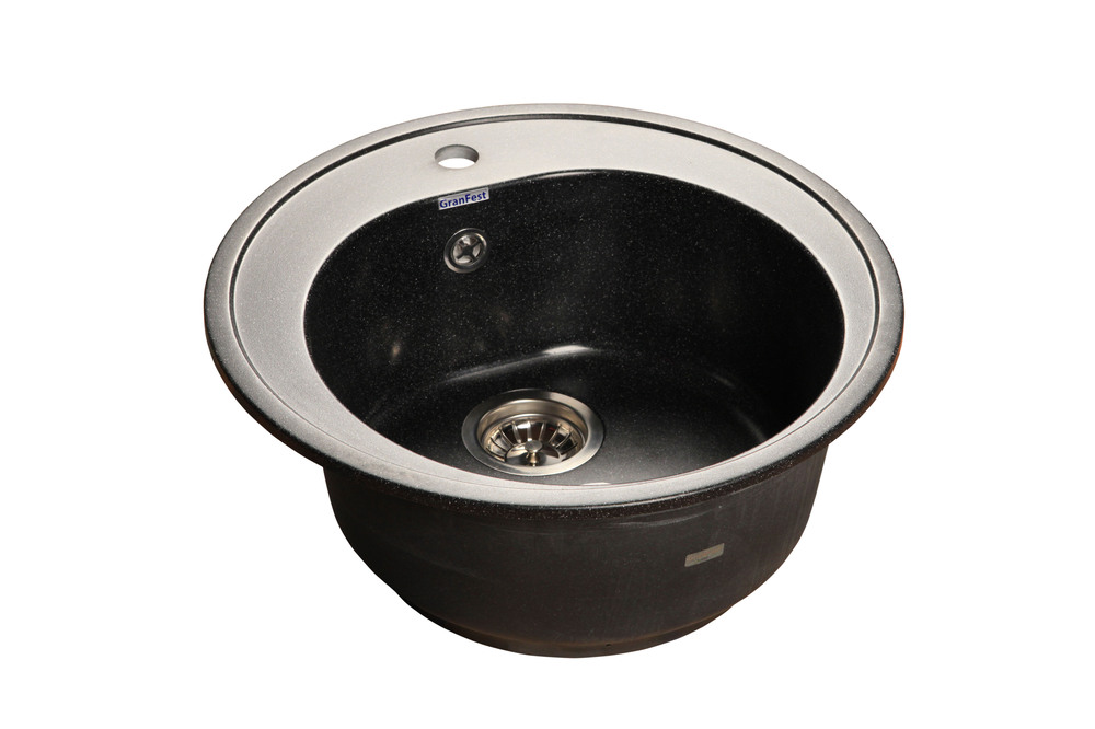 GranFest RONDO GF-R-510, мойка, мрамор, черный