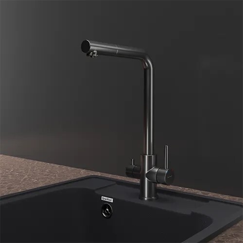 GranFest GF-Z-5421, смеситель, нержавеющая сталь, PVD графит