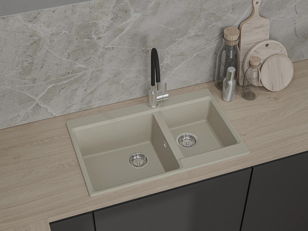 GranFest LEVEL GF-LV-780K, мойка, мрамор, топаз