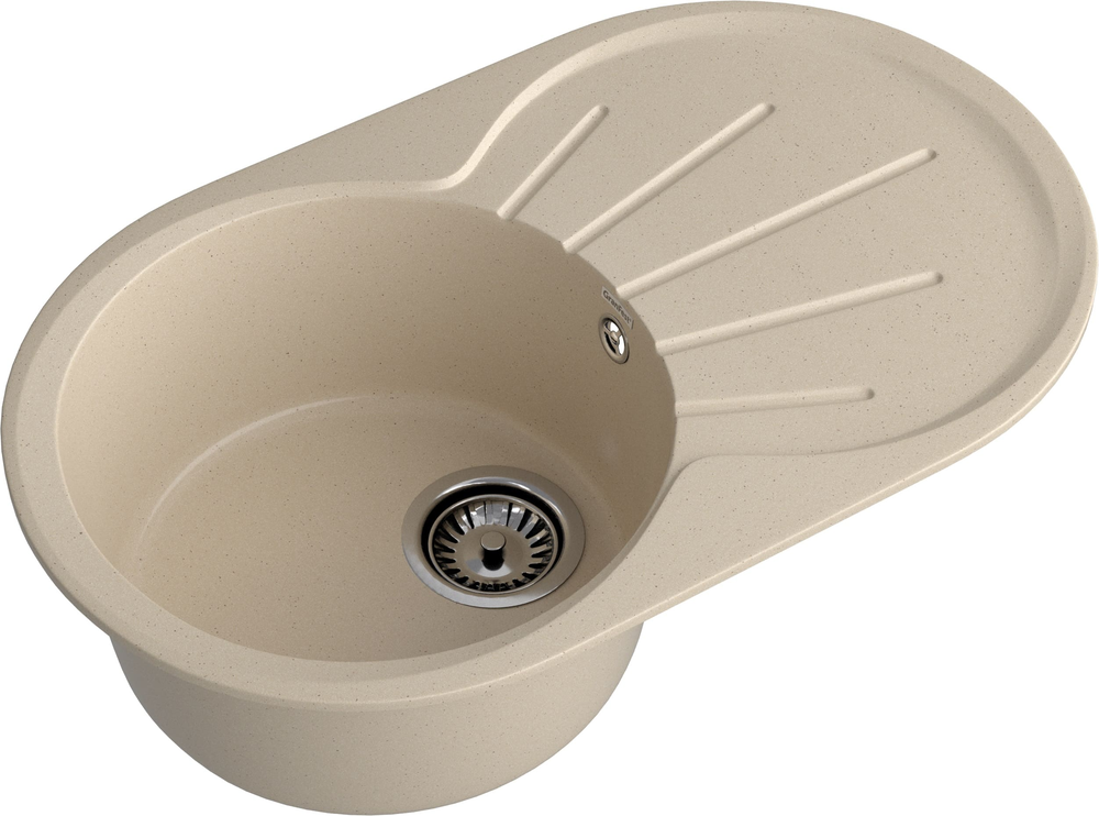 GranFest RONDO GF-R-750 L, мойка, мрамор, кашемир
