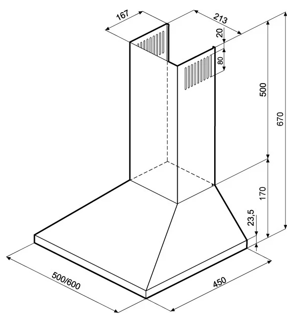 Krona Irida 600 black push button