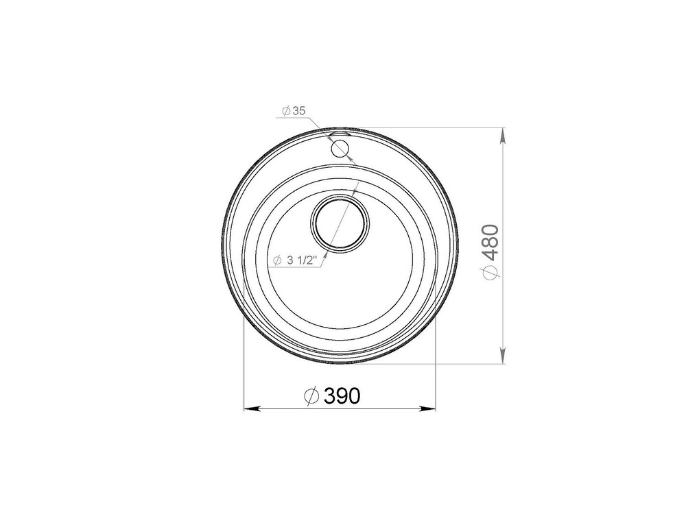 LEX Lugano 480 Deep Grey, мойка, гранит
