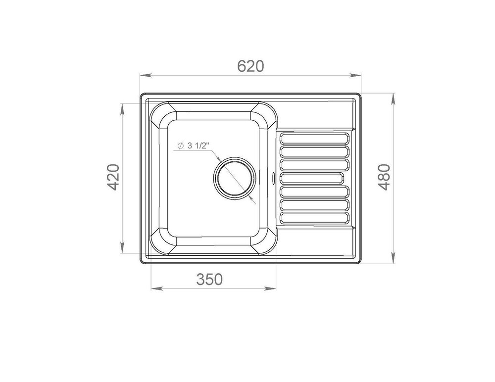 LEX Garda 620 Deep Grey, мойка, гранит