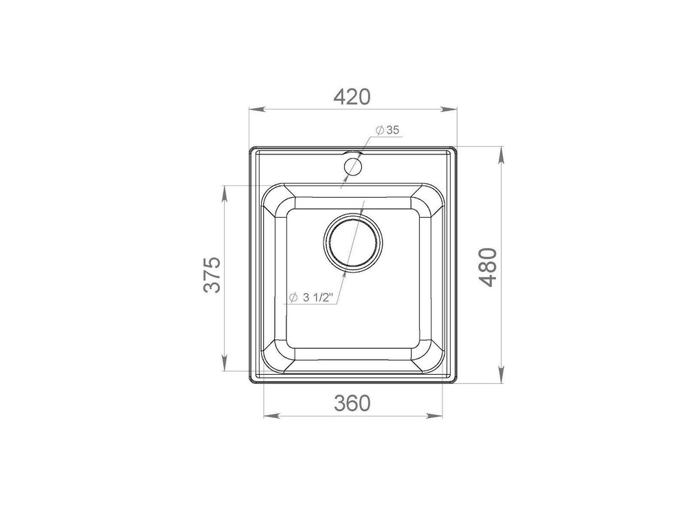 LEX Balaton 420 Deep Grey, мойка, гранит