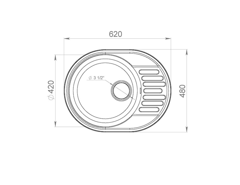 LEX Orta 620 Deep Grey, мойка, гранит