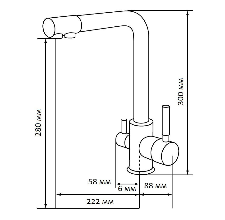 LEX Biferno Deep Grey, смеситель, гранит