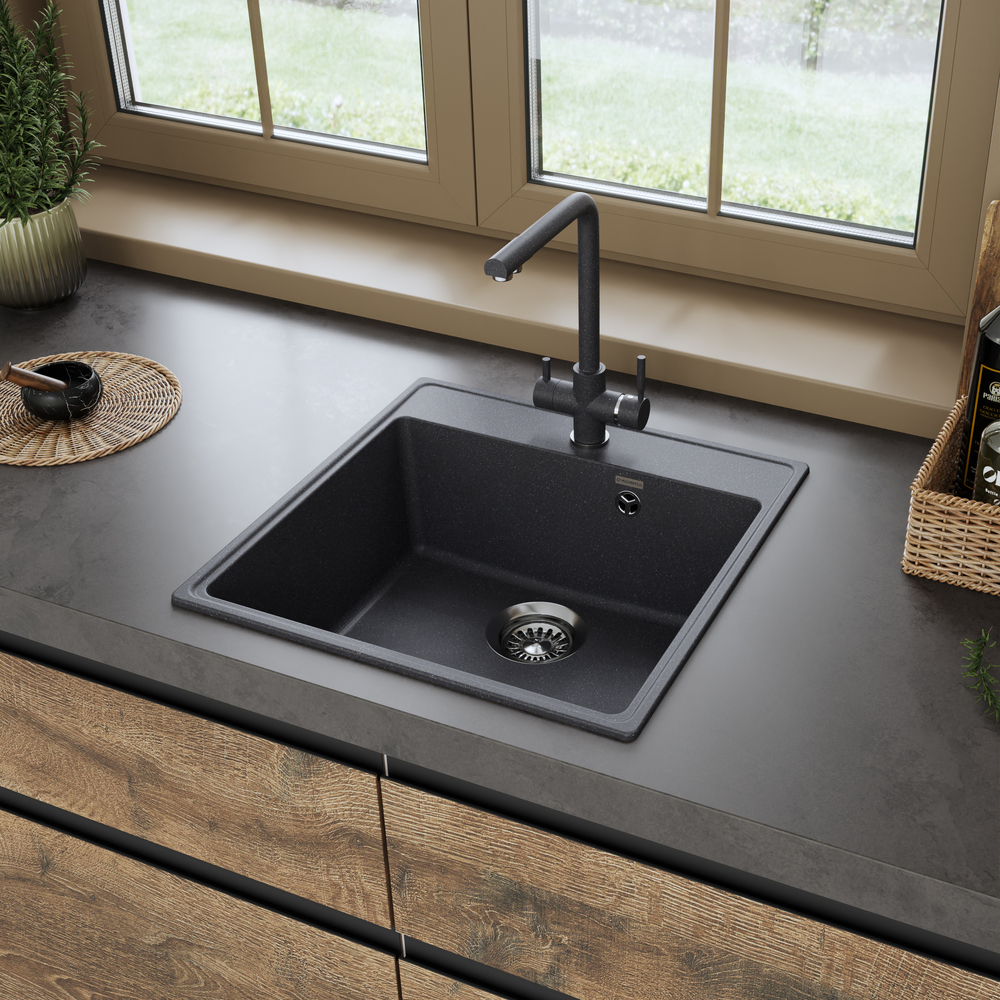 Maunfeld Perla 505 MFQS-505DGR, мойка, гранит, темно-серый