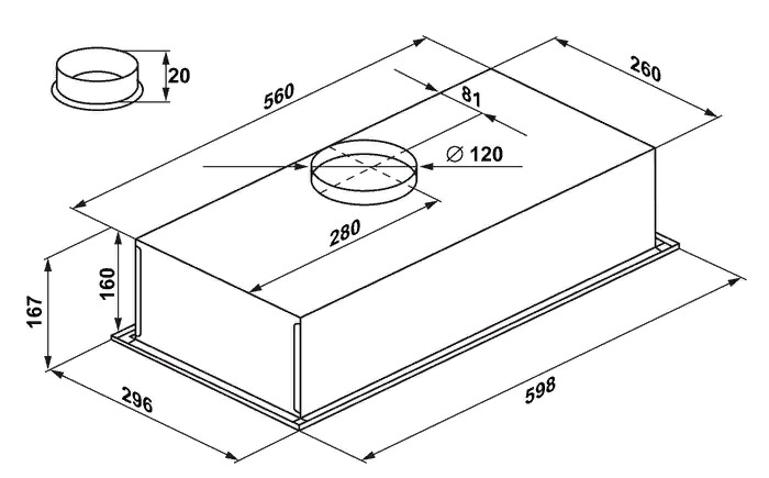 Maunfeld CROSBY SINGL 60 BLACK