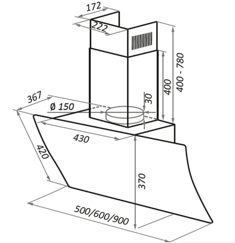 Maunfeld SKY STAR CHEF 90 Glass White