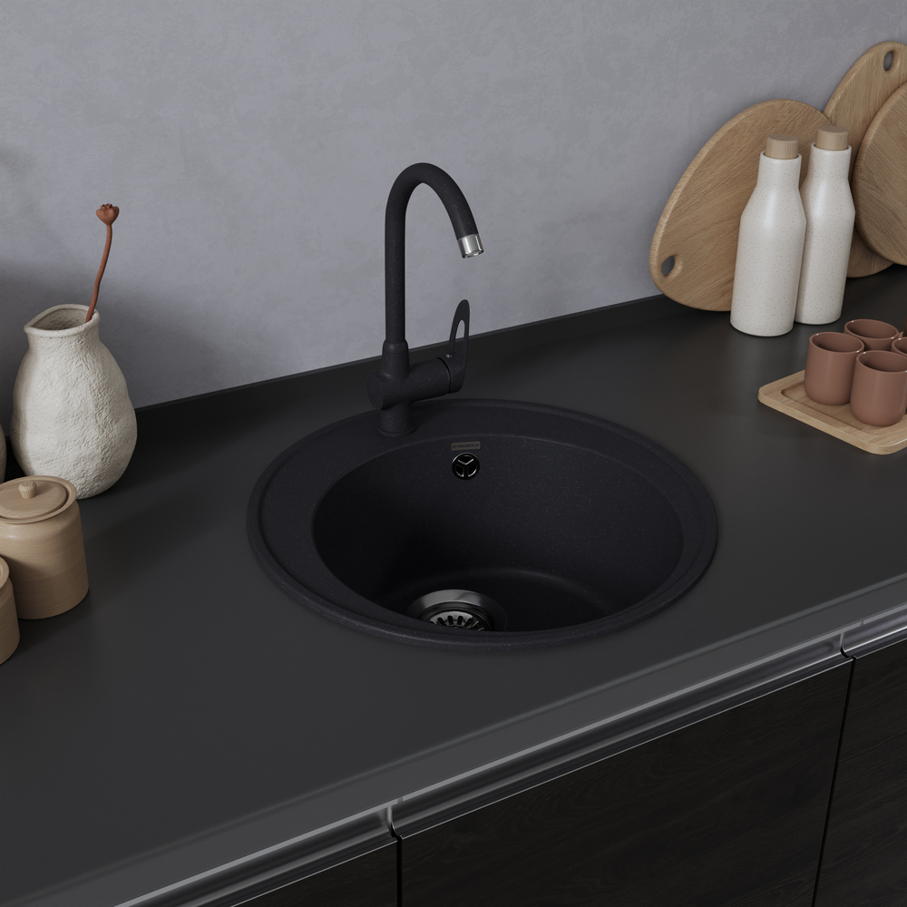 Maunfeld Medusa 485 MFQS-485B, мойка, гранит, черный