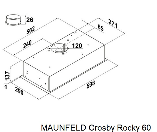 Maunfeld CROSBY ROCKY 60 белое стекло