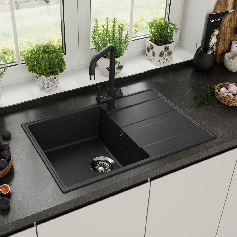 Maunfeld Lacrima 750 MFQS-750B, мойка, гранит, черный