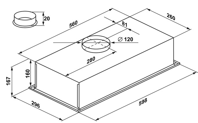 Maunfeld CROSBY SINGL 60 БЕЛЫЙ