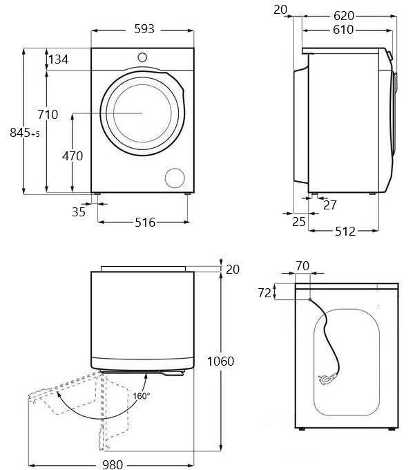 Maunfeld MFDM168WH03M