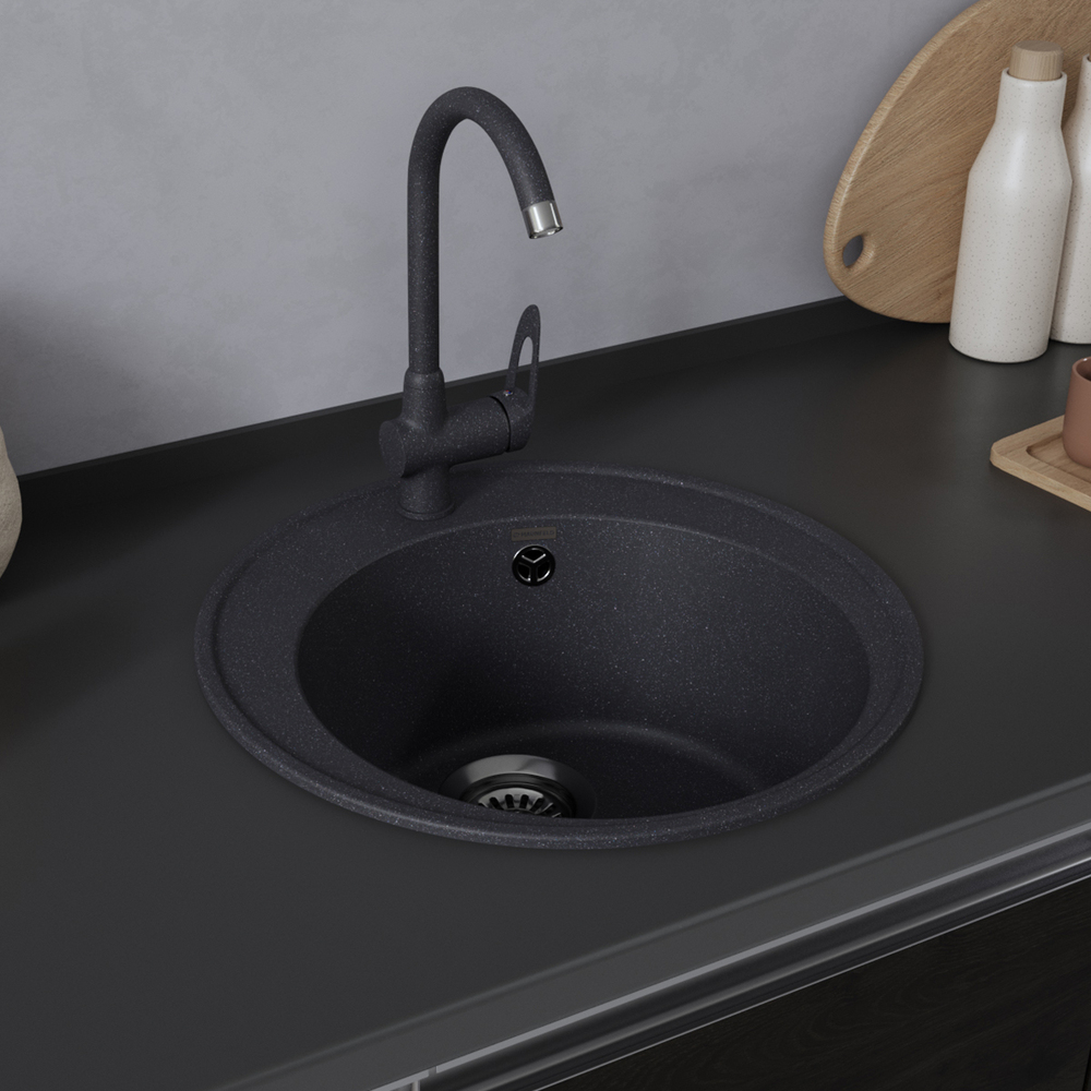 Maunfeld Medusa 485 MFQS-485DGR, мойка, гранит, темно-серый