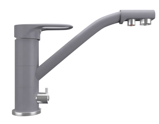 Maunfeld MFQT-10LGR, смеситель, гранит, светло-серый