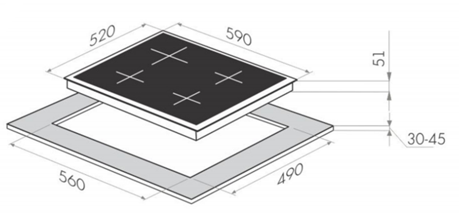 Maunfeld EEHG.642VC.3CB/KG