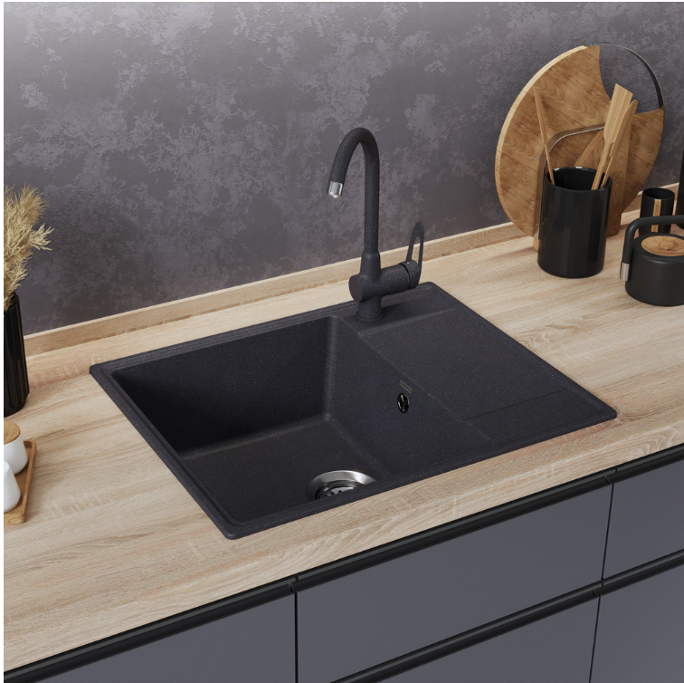 Maunfeld Lacrima 605 MFQS-605DGR, мойка, гранит, темно-серый