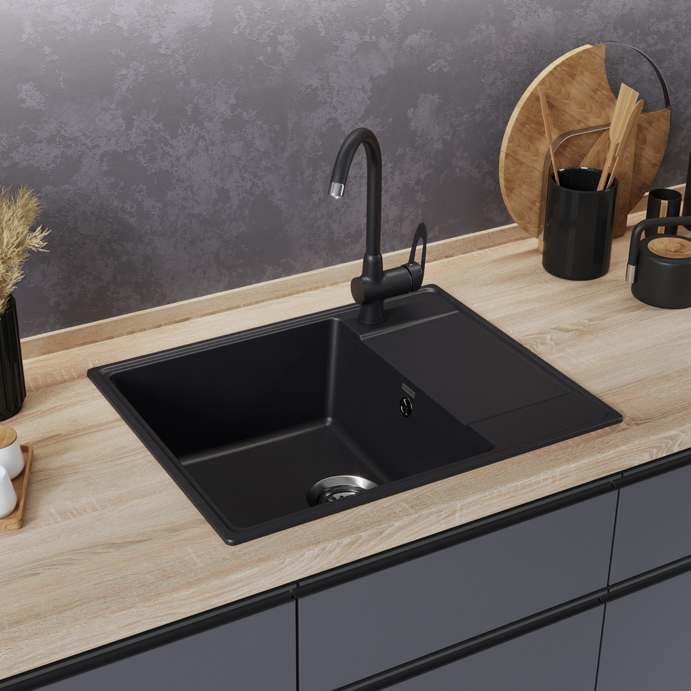 Maunfeld Lacrima 605 MFQS-605B, мойка, гранит, черный