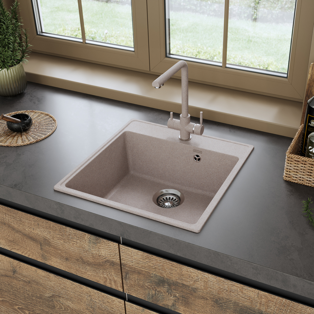 Maunfeld Perla 505 MFQS-505BG, мойка, гранит, бежевый