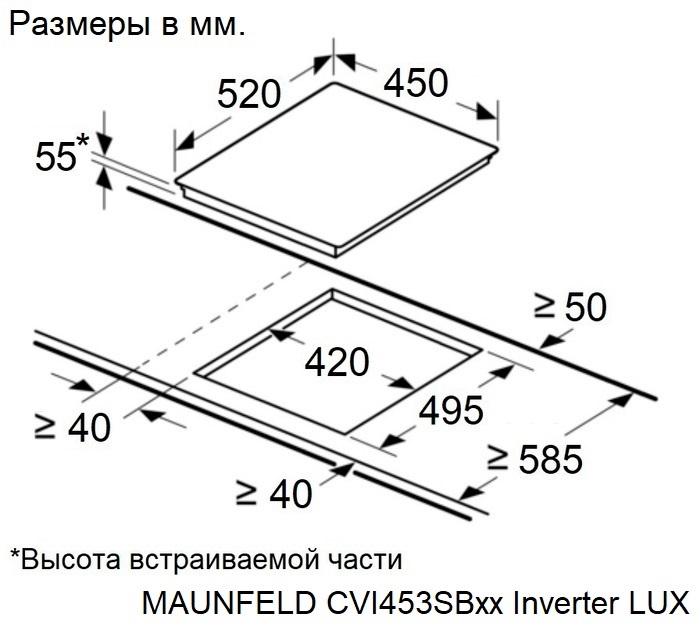 Maunfeld CVI453SBWH LUX Inverter