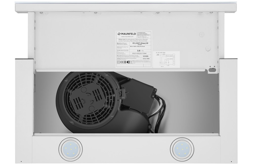 Maunfeld VS LIGHT (GLASS) 60 белый/БЕЛОЕ стекло gl