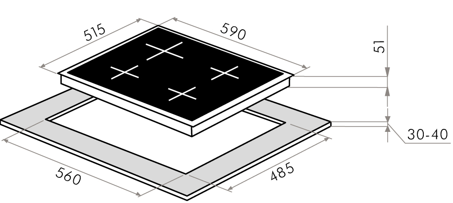 Maunfeld EGHE.64.63CB.R/G