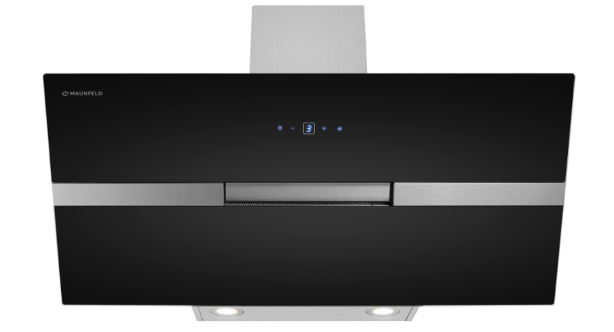 Maunfeld MERSEY 90 нержавеющая сталь/черное стекло