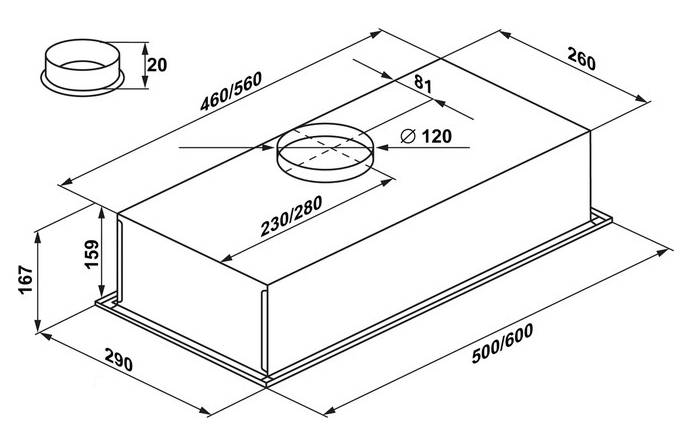 Maunfeld CROSBY LIGHT (C) 60 ЧЕРНЫЙ