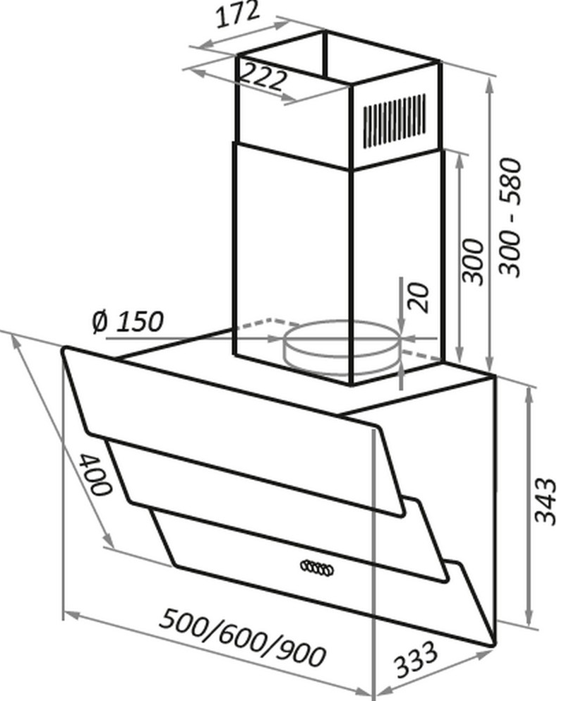 Maunfeld CASCADA 60 Glass Beige