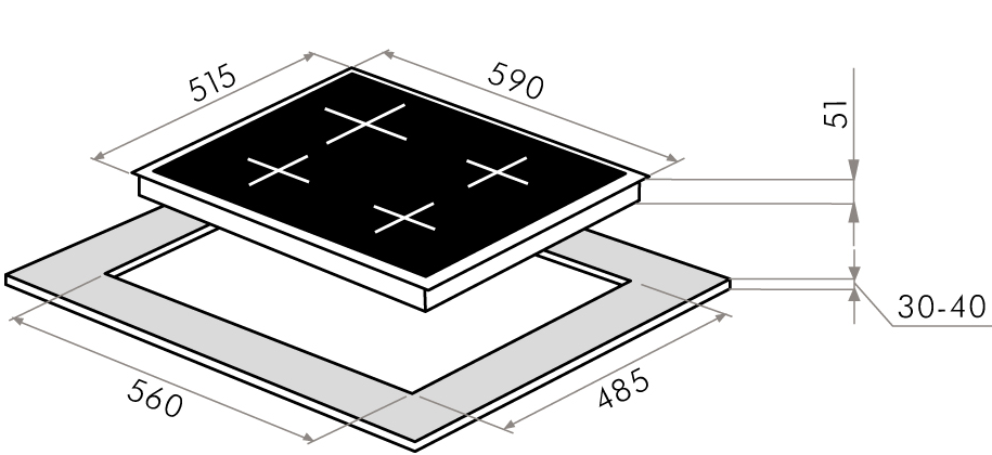 Maunfeld EGHE.64.3STS-EB/G