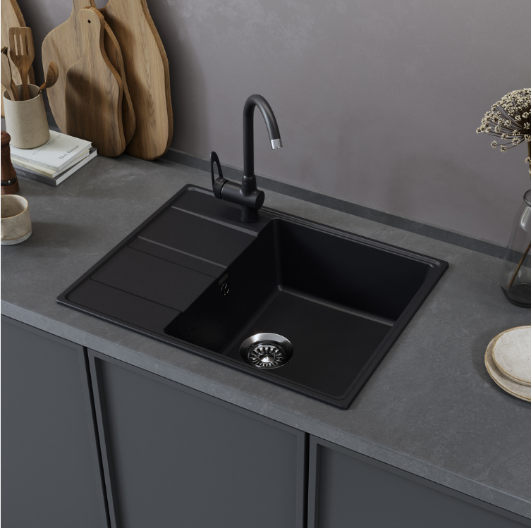 Maunfeld Lacrima 650 MFQS-650B, мойка, гранит, черный