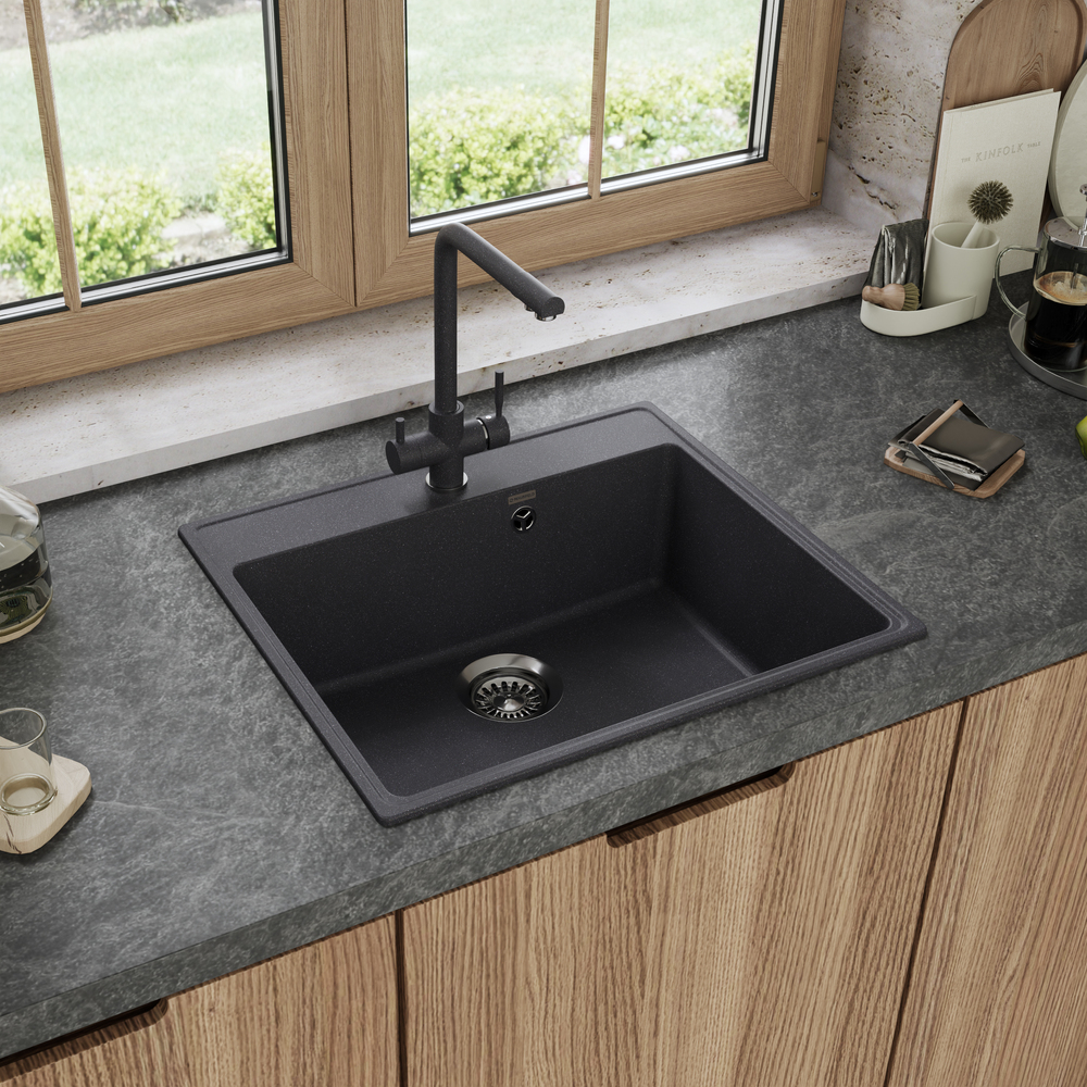 Maunfeld Perla 580 MFQS-580DGR, мойка, гранит, темно-серый