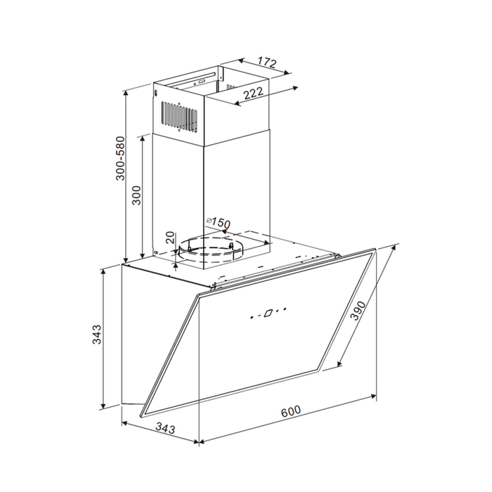 Maunfeld Astro 60 Glass Black