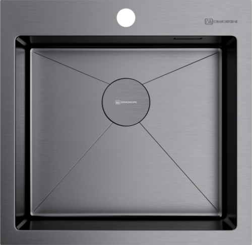 Omoikiri Akisame 51-GM, мойка, нержавеющая сталь/вороненая сталь