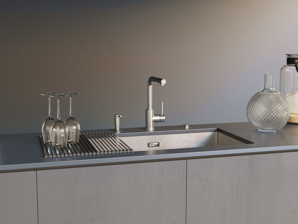 Omoikiri Taki 74-U/IF-GM, мойка, нержавеющая сталь/вороненая сталь