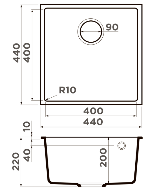 Omoikiri Bosen 44-U-ES, мойка, гранит, espresso