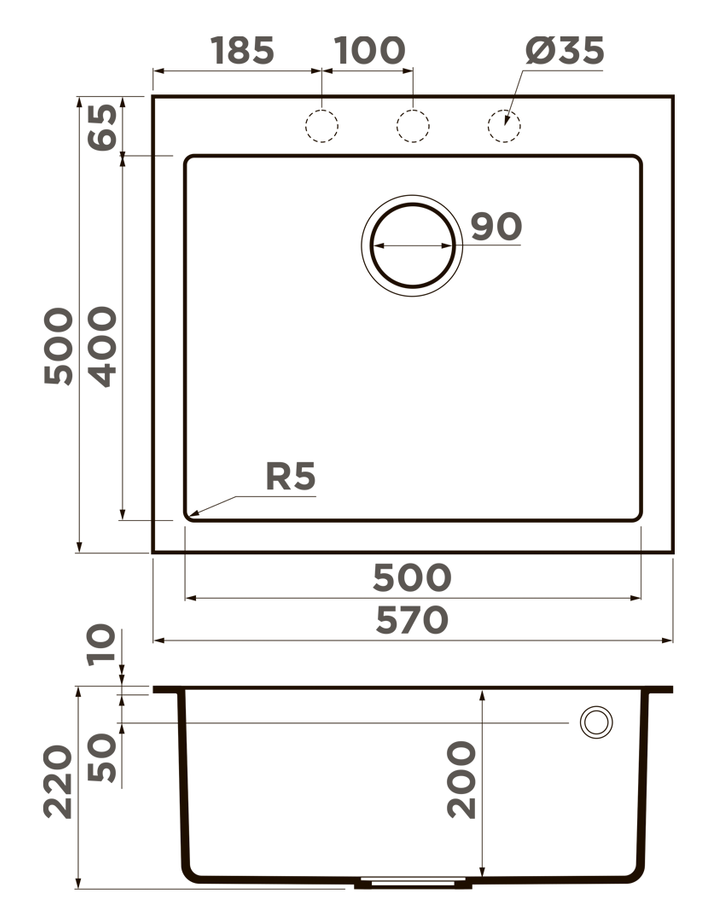 Omoikiri Bosen 57A-WH, мойка, керамика, белый